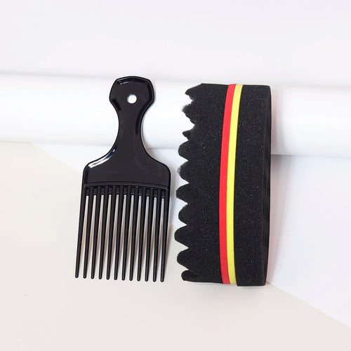 2pcs/set of wide toothed brush combs insertion type comb and African style sponge brush Special for real hair wigs