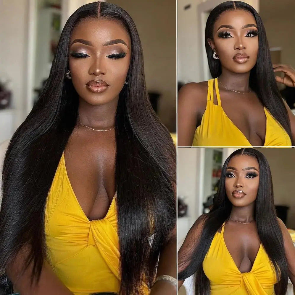 40 42 Inch 13x4 13x6 HD Transparent Bone Straight Lace Front Wigs 250% Brazilian Human Hair Wigs 5x5 Glueless Lace Closure Wigs